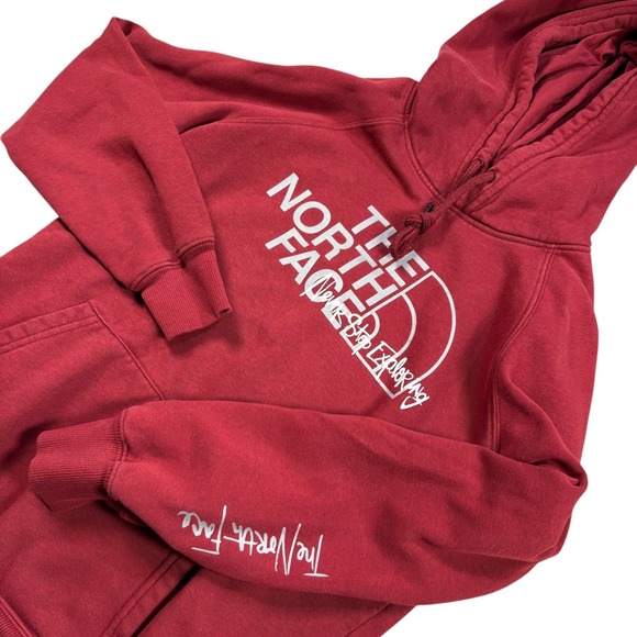 The North Face Hoodie Sz S maroon gorpcore Sweatshirt hiking outdoors - Picture 1 of 8